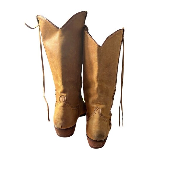 Guess by Georges Marciano Womens Mid Calf Suede Boots Brown Size 7.5 Y2K Western - Picture 4 of 10